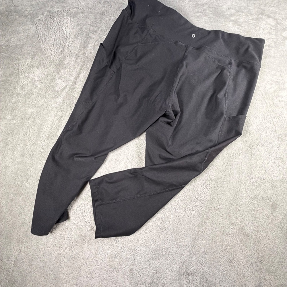 Zella Womens Black High Waisted Cropped Leggings with Side Pockets‎ Size XL - Picture 2 of 5